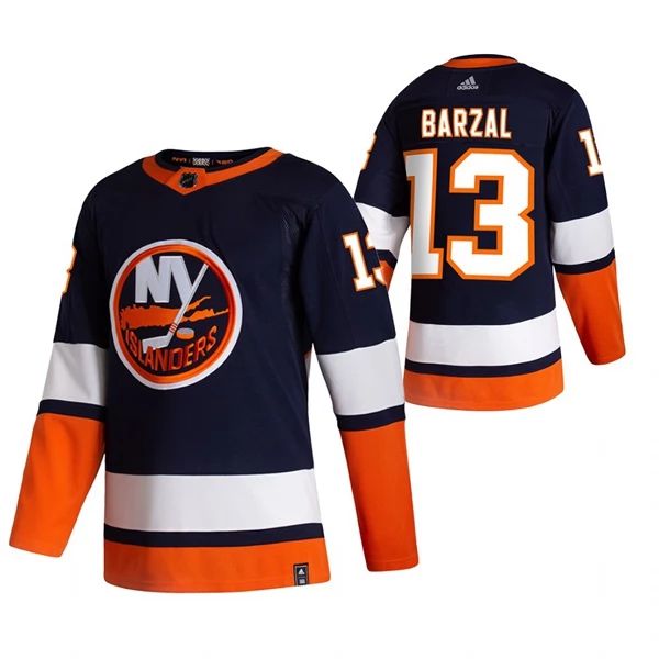 New York Islanders Trikot Mathew Barzal 13 2022 Reverse Retro Blau Authentic